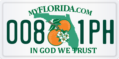 FL license plate 0081PH