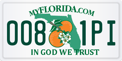 FL license plate 0081PI