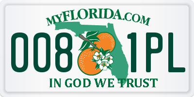 FL license plate 0081PL