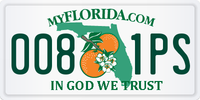 FL license plate 0081PS