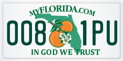 FL license plate 0081PU
