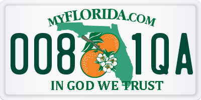 FL license plate 0081QA