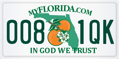FL license plate 0081QK