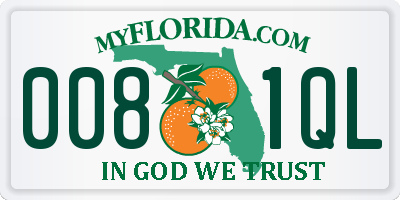 FL license plate 0081QL