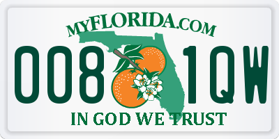 FL license plate 0081QW