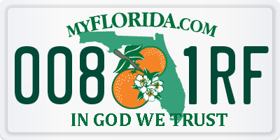 FL license plate 0081RF