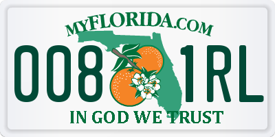 FL license plate 0081RL