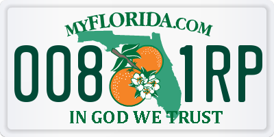 FL license plate 0081RP