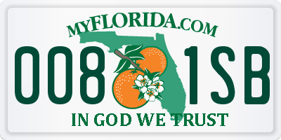 FL license plate 0081SB