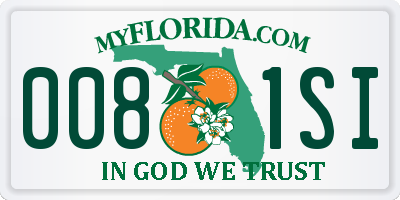 FL license plate 0081SI