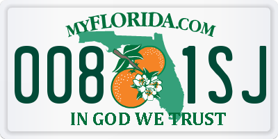 FL license plate 0081SJ