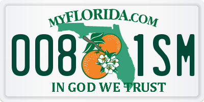 FL license plate 0081SM
