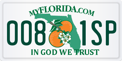 FL license plate 0081SP