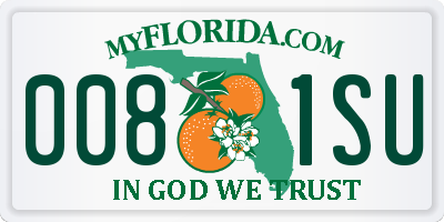FL license plate 0081SU