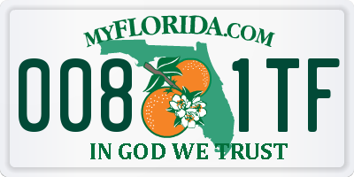 FL license plate 0081TF