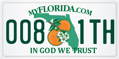 FL license plate 0081TH