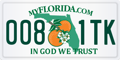 FL license plate 0081TK