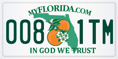 FL license plate 0081TM