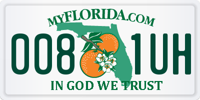 FL license plate 0081UH