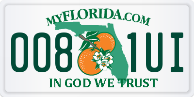 FL license plate 0081UI