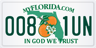 FL license plate 0081UN