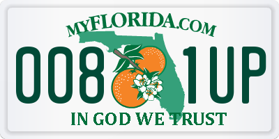 FL license plate 0081UP
