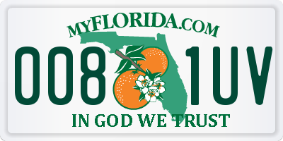 FL license plate 0081UV