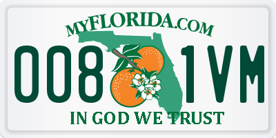 FL license plate 0081VM