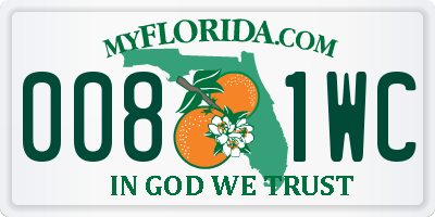 FL license plate 0081WC