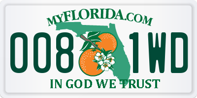FL license plate 0081WD
