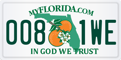 FL license plate 0081WE
