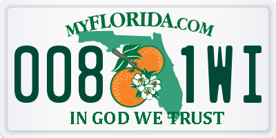 FL license plate 0081WI