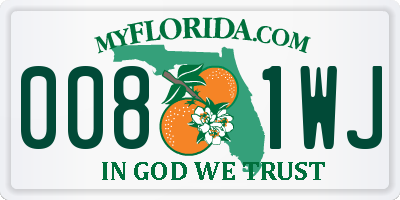 FL license plate 0081WJ