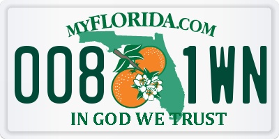 FL license plate 0081WN