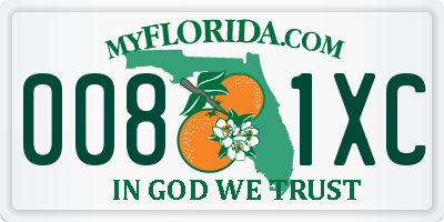 FL license plate 0081XC