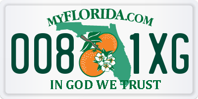 FL license plate 0081XG