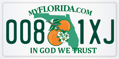 FL license plate 0081XJ