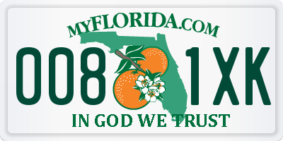 FL license plate 0081XK