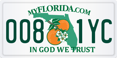 FL license plate 0081YC
