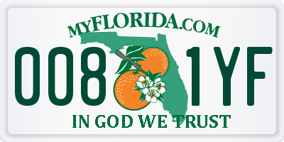 FL license plate 0081YF
