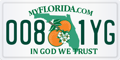FL license plate 0081YG