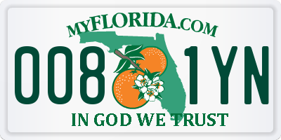 FL license plate 0081YN