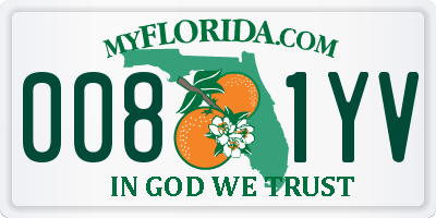 FL license plate 0081YV