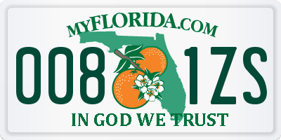 FL license plate 0081ZS