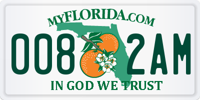 FL license plate 0082AM