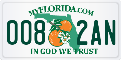 FL license plate 0082AN