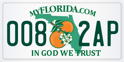 FL license plate 0082AP
