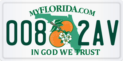 FL license plate 0082AV