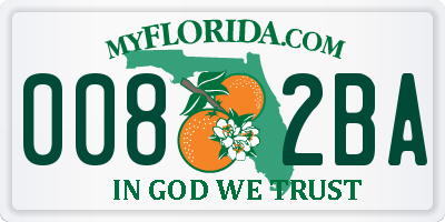 FL license plate 0082BA