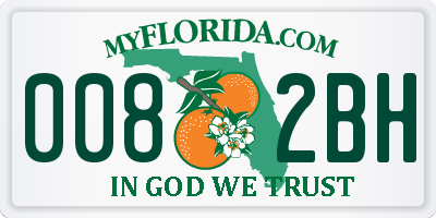FL license plate 0082BH